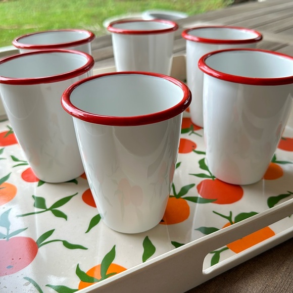 Hearth & Hand Set of 6 Large Porcelain Enamel Cups - Picture 7 of 7